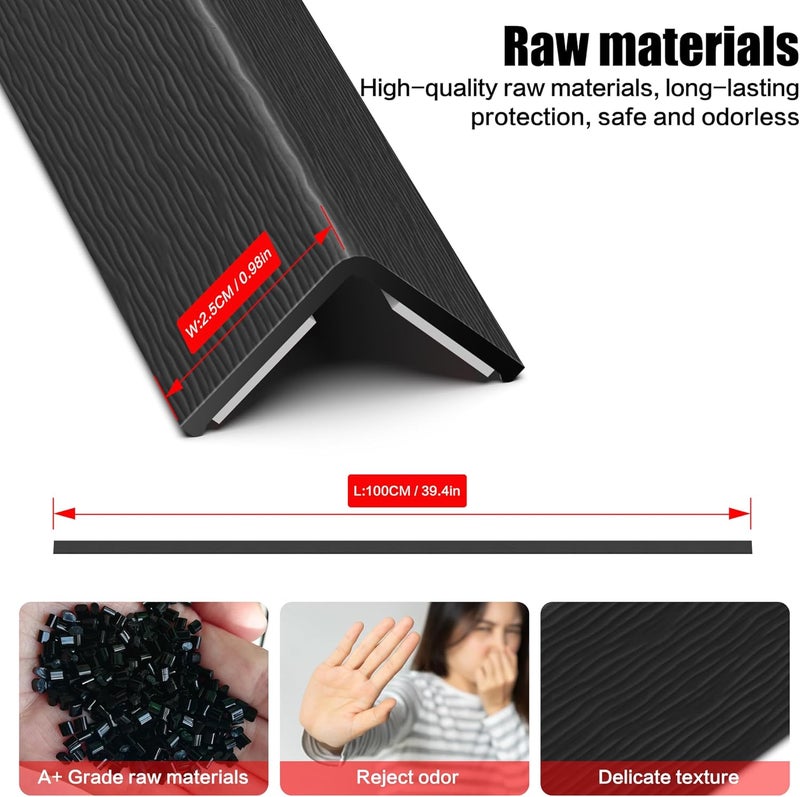 Frychee ‎ Wall Corner Protector, Walls Edge Protector，Self-Adhesive Wall Corner Guards,PVC Double Side Edge Protector， Furniture Stairs Guard (Black Wood Grain 2PCS 100cm/39.37in) - Image 5
